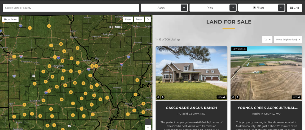 REALSTACK Properties Map Search Grid View 2
