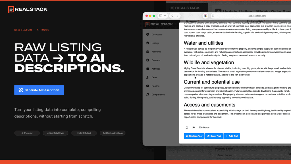How AI Listing Descriptions Improve Land Marketing - REALSTACK